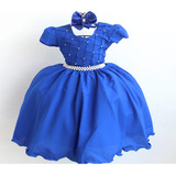 Vestido Festa Infantil Azul