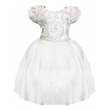 Vestido Festa Infantil Branco Menina Princesa