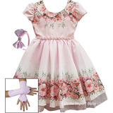 Vestido Festa Infantil Floral Princesa Formatura