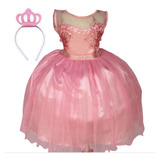 Vestido Festa Infantil Juvenil Realeza Daminha Florista Rose
