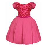 Vestido Festa Infantil Pink Menina Princesa Criança Abc