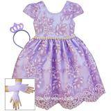 Vestido Festa Infantil Princesa Sofia Luxo