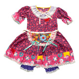 Vestido Festa Junina Caipira Infantil Luxo