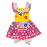 Vestido Festa Junina Caipira Infantil Luxo