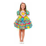 Vestido Festa Junina Infantil Floral Lindo Saia Enorme 2023