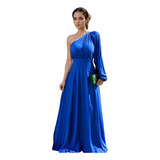 Vestido Festa Longo Fluido Fluity Madrinha Convidada Ombro S