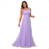 Vestido Festa Longo Madrinha Renda Francesa Coração
