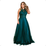 Vestido Festa Longo Renda E Tule Madrinha Feminino