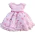 Vestido Festa Luxo Floral Princesa Rosa Com Tiara Promoção