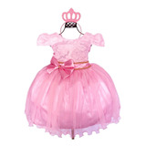 Vestido Festa Luxo Minnie Realeza Princesa Aurora E Coroa