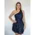 Vestido Festa Luxo Ombro Único Camada Brilhante 5f0705