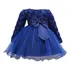 Vestido Festa Manga Longa Renda Azul Menina Tam 1 Ano Lindo 