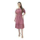 Vestido Festa Midi Liso