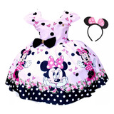 Vestido Festa Minnie Rosa