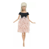 Vestido Festa Rosa Chá Sapato P Boneca Barbie Roupa