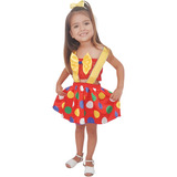 Vestido Festa Tema Circo Palhacinha Com Faixinha E Tiara