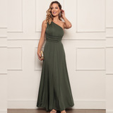 Vestido Festas Longo Casual Madrinha Convidada Elegante Ombr