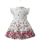 Vestido Floral Bebê Batizado Festas Lindo Grátis Uma Tiara