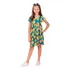 Vestido Florido Infantil Menina Verde Com Manga