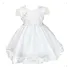 Vestido Full Batizado Manga Copinho Borboleta Cinto Perola