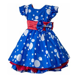 Vestido Galinha Azul De Bola Branca