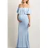 Vestido Gestante Para Ensaio De Foto  Ombro A Ombro E Babado