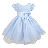 Vestido Glitter Azul Infantil Cinderela Frozen