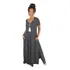 Vestido Gola V Com Bolso E Fenda
