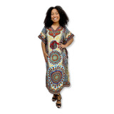 Vestido Indiano Kaftan Longo Importado Estampado 306