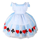Vestido Infantil Alice No Pais Das Maravilhas Avental Luxo