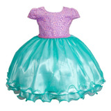 Vestido Infantil Ariel Festa Princesa Pequena