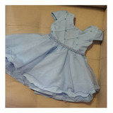 Vestido Infantil Azul Cinderela 1 A 4 Anos Galinha Pintada