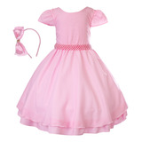 Vestido Infantil Bailarina Rosa Luxo Com