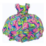 Vestido Infantil Barbie Colorido
