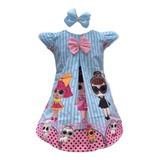 Vestido Infantil Boneca Surpresa Azul rosa