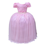Vestido Infantil Bordado Rosa