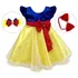 Vestido Infantil Branca De Neve Princesa Luxo Com 2 Tiaras