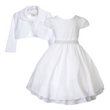Vestido Infantil Branco Casamento Bolero Primeira