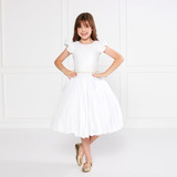 Vestido Infantil Branco Festa Casual Primeira Comunhão Luxo