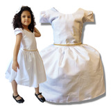 Vestido Infantil Branco Festa Daminha Batizado
