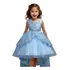 Vestido Infantil Calda Perolas Daminha Cinderela Azul Royal
