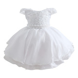 Vestido Infantil Casamento Bebê Festa Branco Daminha Luxo