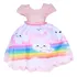 Vestido Infantil Chuva De Amor Benção Arco Íris Nuvens 