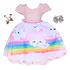 Vestido Infantil Chuva De Amor Benção Tiara E Luvas 4 Ao 16