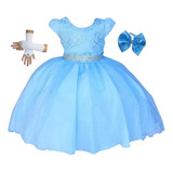 Vestido Infantil Cinderela Azul