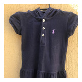 Vestido Infantil Clássico Azul Marinho Ralph Lauren