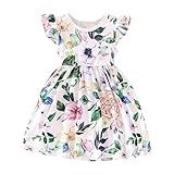 Vestido Infantil Com Manga Voadora Floral 6 Cores Para 1 A 6 Anos Vestido Suéter Infantil Meninas Branco 3 4 Anos