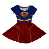 Vestido Infantil Cosplay Super Heroina Pronta