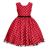 Vestido Infantil Da Ladybug Joaninha Luxuoso