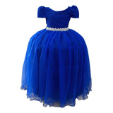 Vestido Infantil Dama Honra Azul Royal